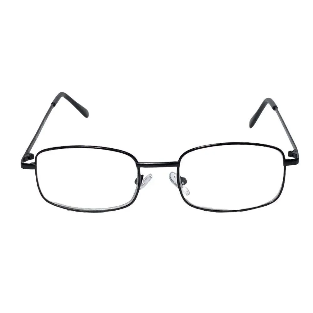Reading Glasses 2.50 Rectangular Black Metal Readers